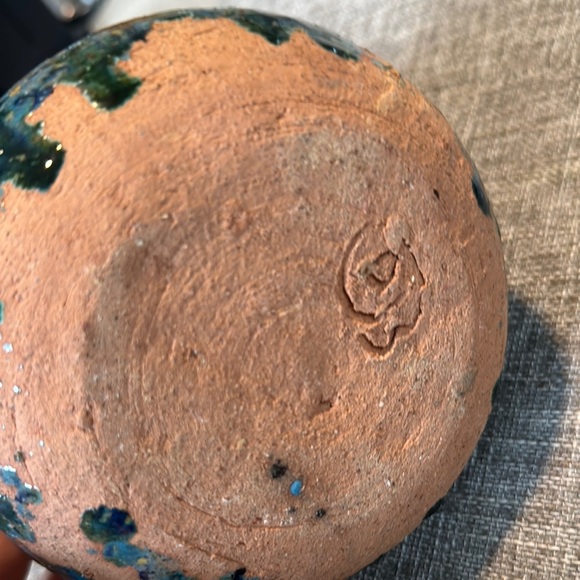 Vintage Ceramic Vase - Blue and Brown - Picture 4 of 9